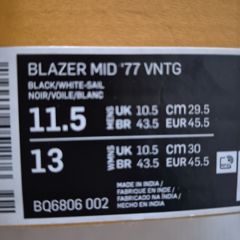 Nike Blazer Mid '77 VNTG Black/White-Sail